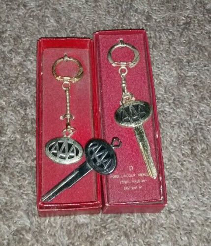 Vintage aaa ford lincoln mercury edsel falcon keys/keychains original box lot