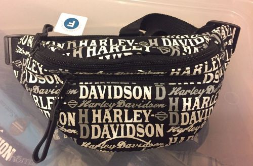 New harley davidson branded all- over logo fanny pack - adjustable waistband