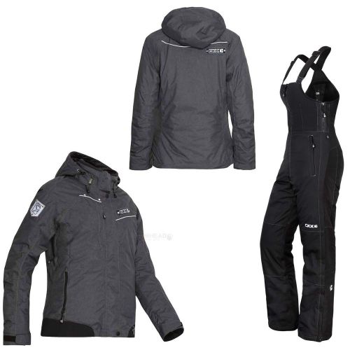 Snowmobile ckx oxygen jacket suit dark grey pants bib women medium coat winter