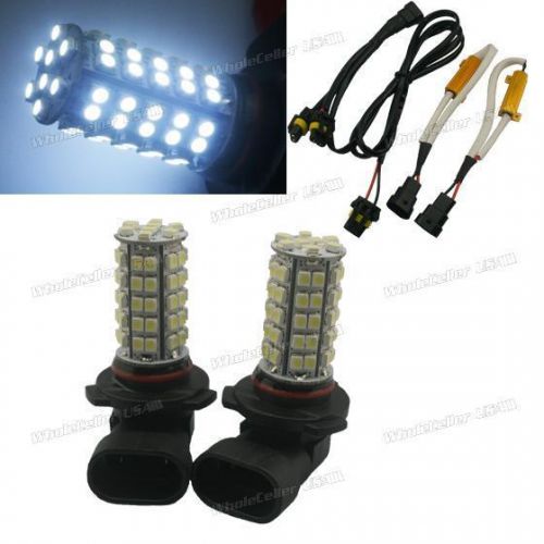 2pcs 9005 white led bulbs w/ decoder set for daytime running lights drl