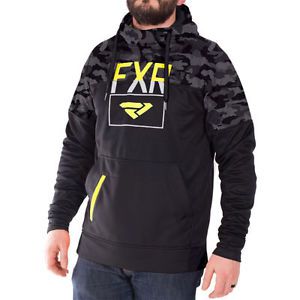 Fxr pursuit tech mens pullover hoodie gray urban camo/black/hi vis