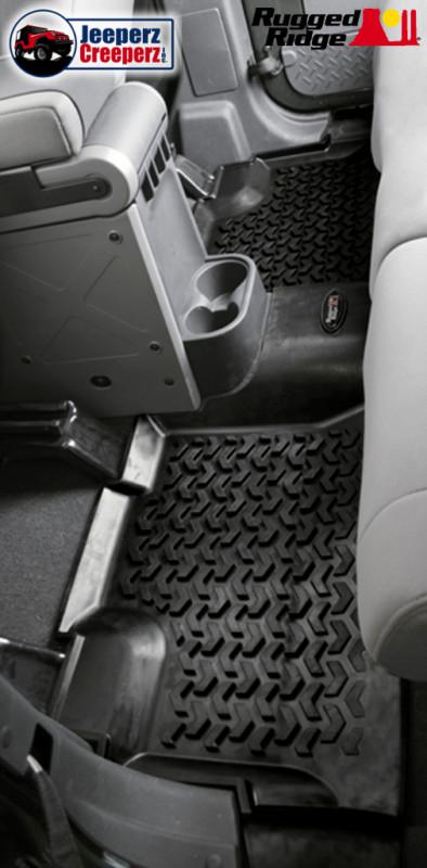2007-2013 4-dr jeep jk wrangler all terrain floor liners, black 2nd row 12950.01