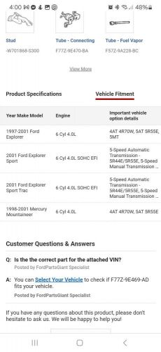 Genuine Ford Egr Tube F77Z-9E469-AD, US $75.00, image 2