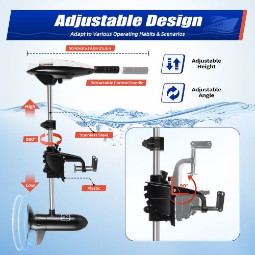 65lbs 12V Heavy Duty Electric Trolling Motor Engine Outboard motor Fishing Boat, US $172.03, image 11