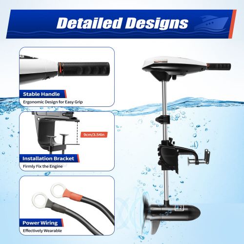 65lbs 12V Heavy Duty Electric Trolling Motor Engine Outboard motor Fishing Boat, US $172.03, image 14