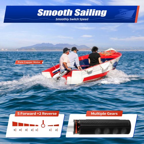 65lbs 12V Heavy Duty Electric Trolling Motor Engine Outboard motor Fishing Boat, US $172.03, image 15