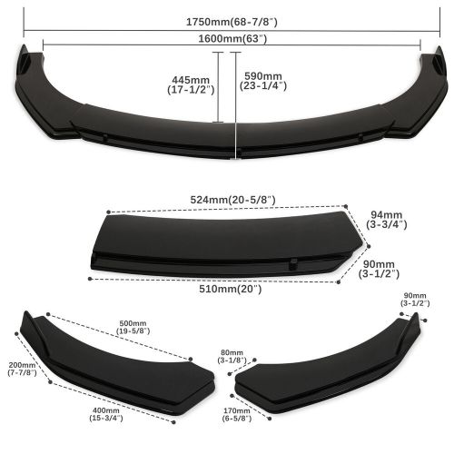 For Hyundai Genesis Coupe Front&Rear Bumper Lip Splitter Spoiler Kits+Side Skirt, US $160.28, image 7
