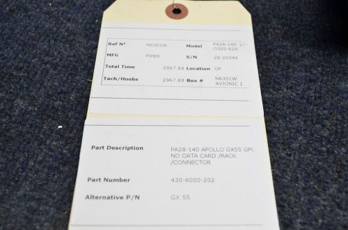 430-6050-202 | PIPER PA28-140 | APOLLO GX55 GPG- NO DATA CARD. RACK CONNECTOR, US $791.00, image 8