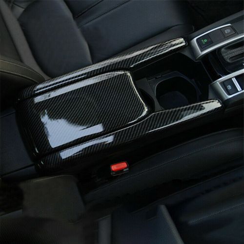 3pcs Central Armrest Panel Box Decorative For Honda Civic 2016-2021 Carbon Fiber, US $33.74, image 4