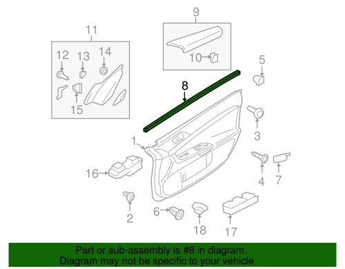 Genuine Mitsubishi Belt Weather-Strip 5706A228, US $33.29, image 2