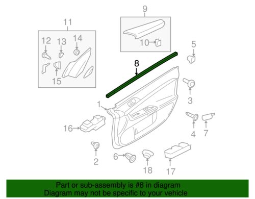 Genuine Mitsubishi Belt Weather-Strip 5706A228, US $33.29, image 3