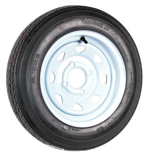 Trailer tire on rim 4.80-12 480-12 4.80 x 12 12 in. lrb 4 lug wheel white spoke