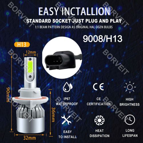 2x 72W Ice blue Honda Pioneer 1000 LED Headlight Bulbs 2016 2017 2018 -2022, US $14.74, image 3