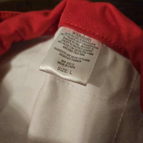 Speedway Motors Race Full Body Suit - Fire Resistant Red & White Large L, US $90.00, image 6