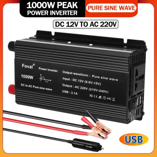 Pure Sine Wave 1000W 1500W 2200W 2600W DC 12V to AC 220V Car Power Inverter Adap, AU $160.63, image 14
