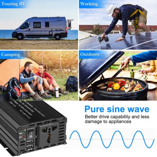 Pure Sine Wave 1000W 1500W 2200W 2600W DC 12V to AC 220V Car Power Inverter Adap, AU $160.63, image 19