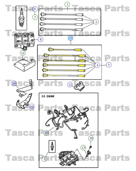 Oem ignition spark plug wire set dodge caravan chrysler town & country pacifica