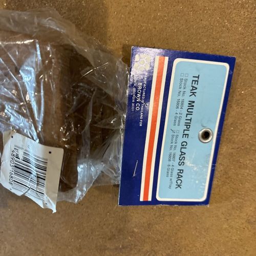 New marine boat teak wood cup  holder multiple glass rack l.s brown