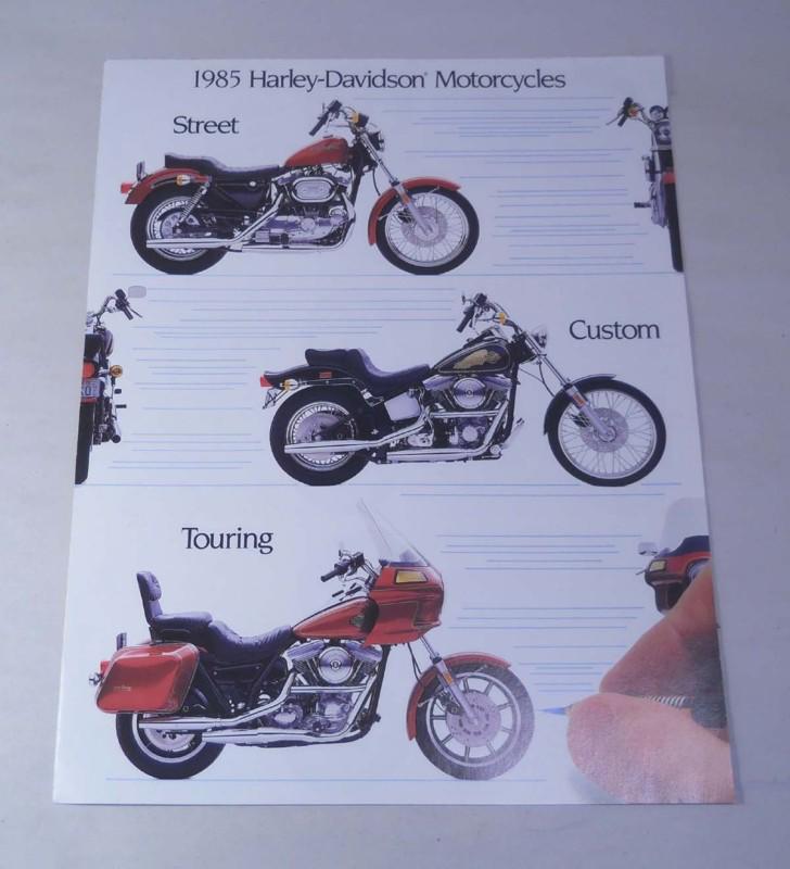 Vintage 1985 harley-davidson motorcycles sales brochure 