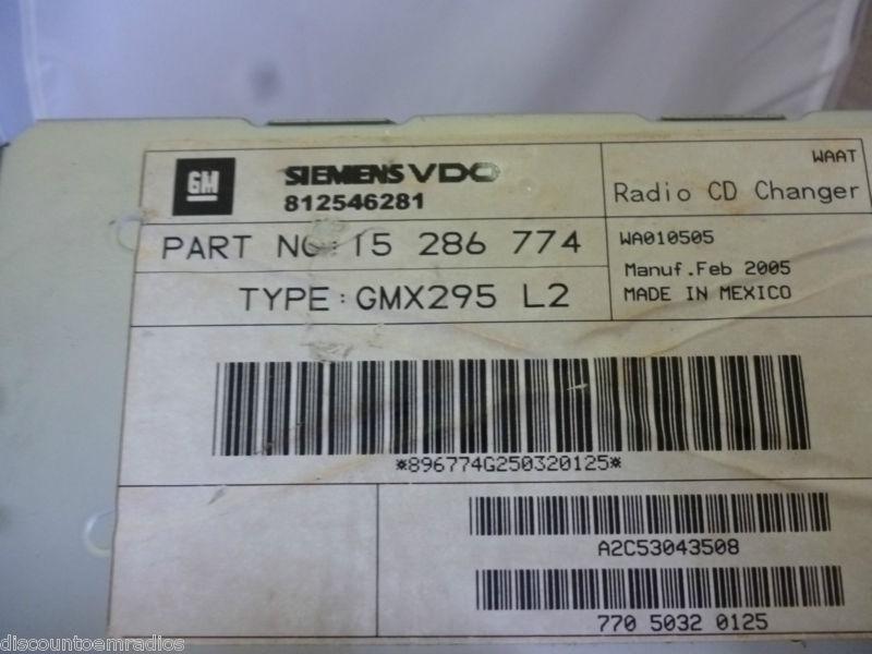 05-07 Cadillac STS Radio 6 Disc Cd Player 15286774 *, US $395.00, image 3