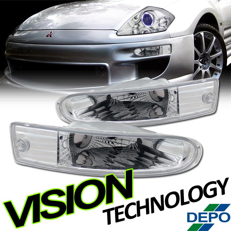 2000-2002 eclipse euro clear depo front bumper turn signal/parking lights lamps