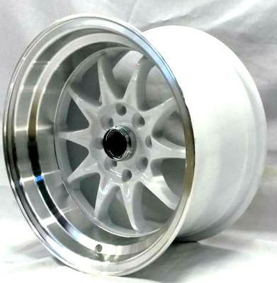 15X8 JNC 003 4X114.3 4X100 +0 WHITE WHEEL TRAKLITE HOLESHOT STR513 MIATA EG EK , US $415.00, image 2