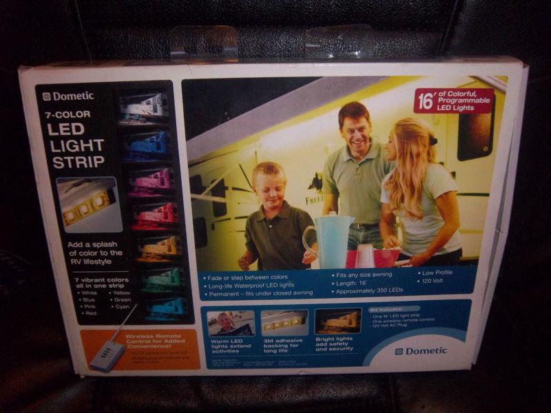 *new* dometic 7-color led light strip-wireless remote control-120v-awning lights