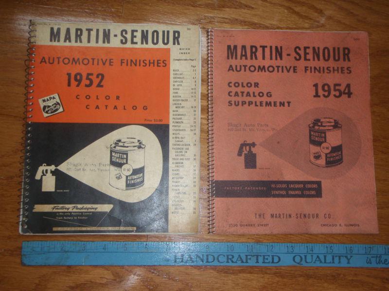 Two martin senour paint chip books 1952 and 1954,  for '49 - '54 cars and trucks