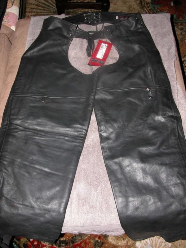 Power trip power leather chaps 2xl new w/tags 