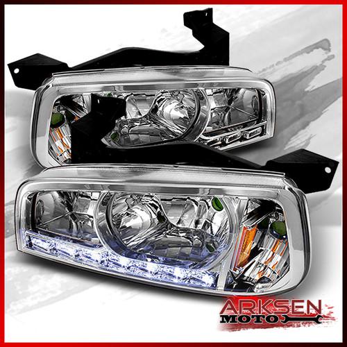 06-10 dodge charger drl led strip 1pc headlights+corner lamp pair set left+right