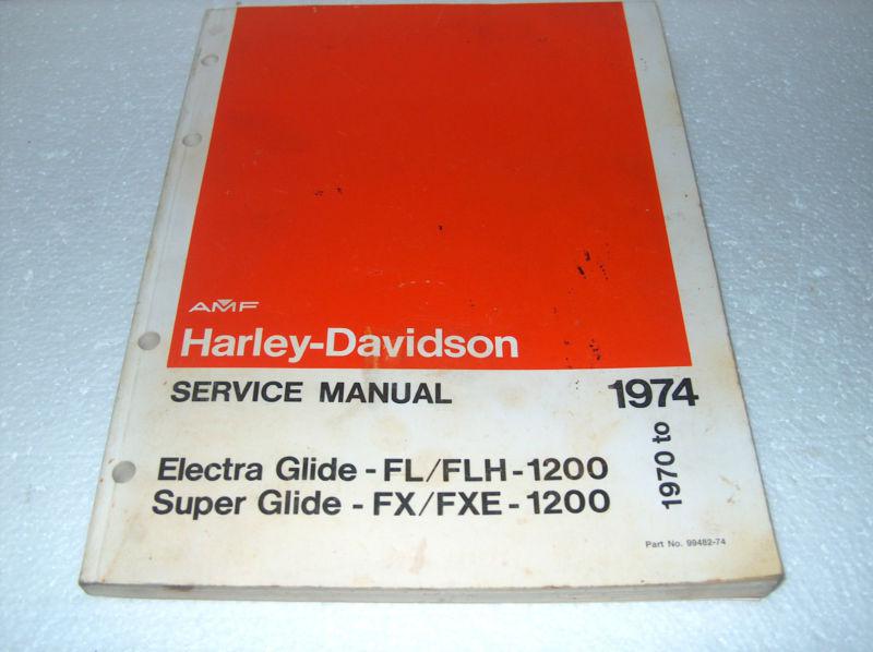Harley davidson 1970 to 1974 electra glide / super glide service manual  used
