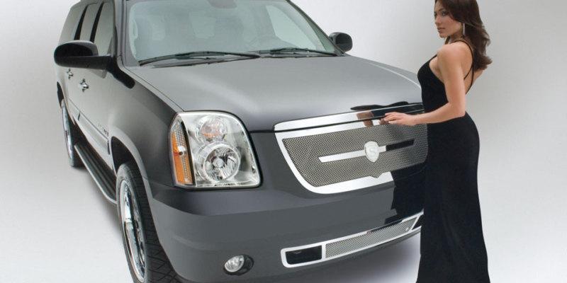 Strut luxury gmc yukon denali mammoth marquise grille grill kit fits 2006-2011