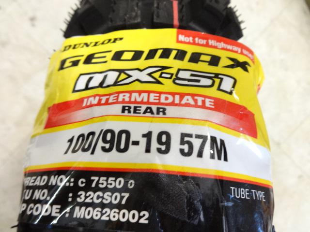 Dunlop geomax mx-51  100/90-19   rear  tire   on sale right now