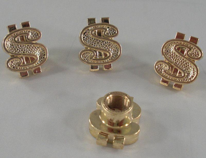 Sell 4 Gold "Money Dollar" Tire Air Valve Stem Caps Car Truck Hotrod
