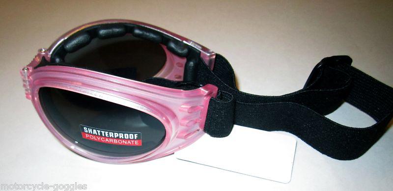 Pink motorcycle biker goggles padded womens googles outdoor fitness burning man