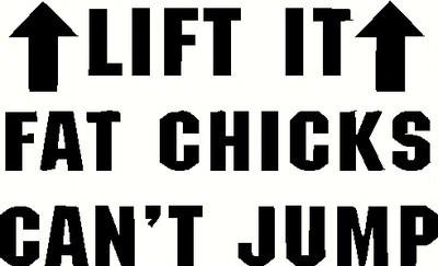 Lift it fat chicks cant jump vinyl sticker jeep 4x4 powerstroke funny free ship