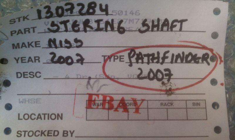 2007 NISSAN PATHFINDER OEM LOWER STEERING SHAFT, US $119.95, image 4