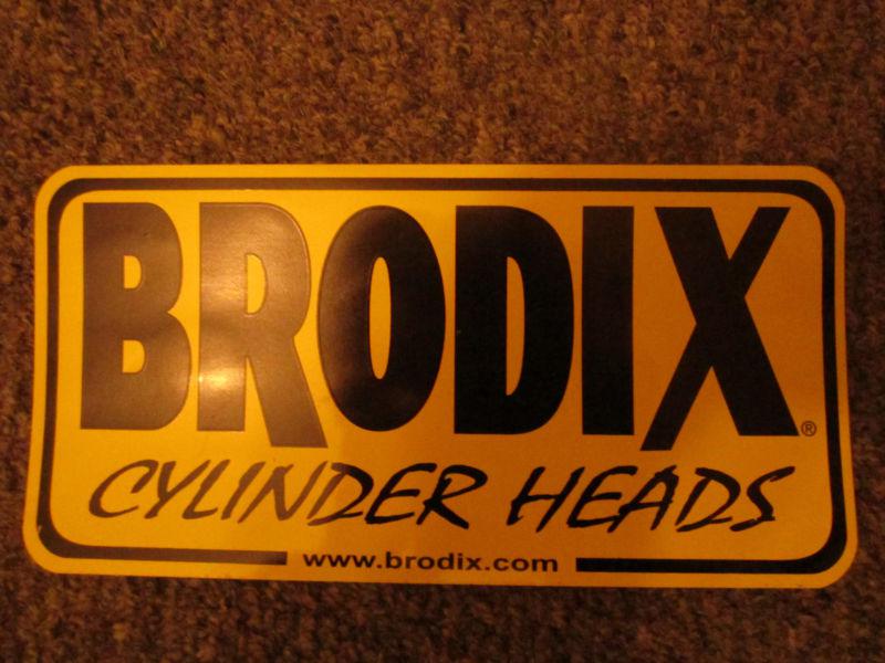 Brodix cylinder heads 4"x 8" contingency sticker nhra/ihra