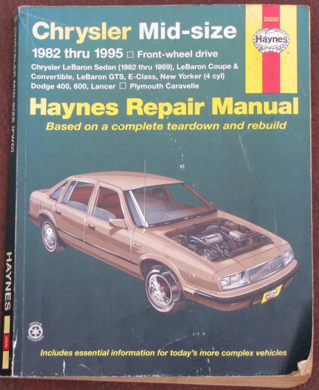 Chrysler mid-size haynes repair manual #25030 