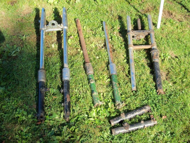 Sell VINTAGE TRIUMPH FORKS FRONT END LOT FORK BRACE PARTS T 120 BOBBER