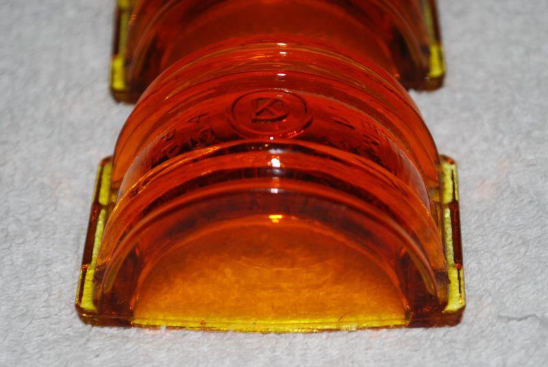Pair of 2 Vintage Original 1950-54 Ford Tail Light Lens SEMA 541 APP Amber Glass, US $20.00, image 3
