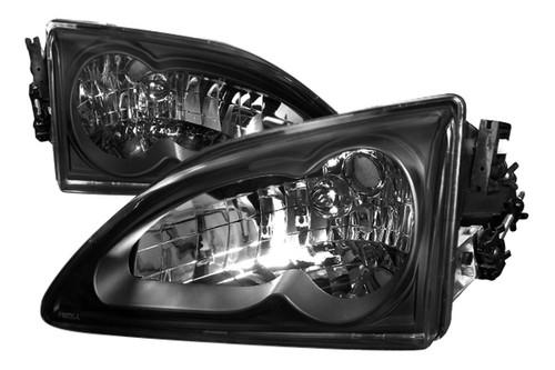 Spec-d lh-mst94jm-rs - 94-98 ford mustang black clear euro headlights 2 pcs
