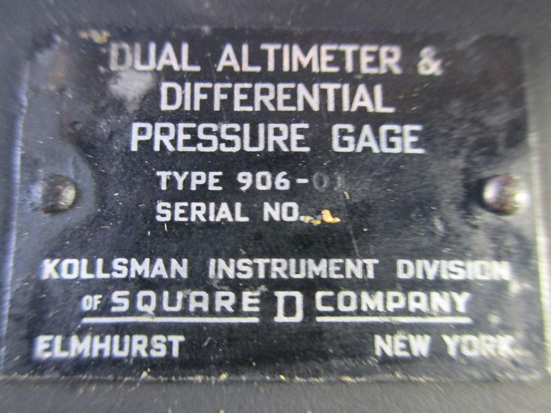 Kollsman Dual Altimeter and Dif. Pressure Gauge P/N: 26-8405-5, 98901 No.906-01, US $149.99, image 6