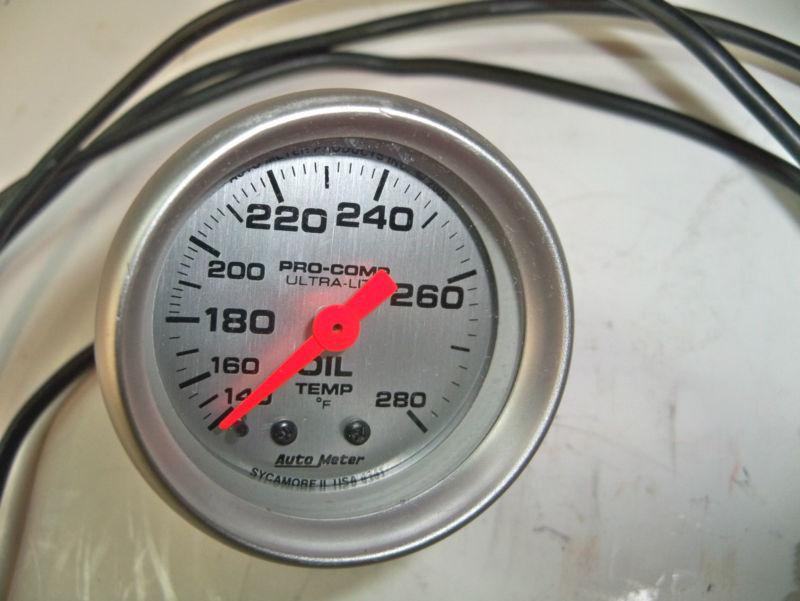 Sell Autometer Silver Oil Temp gauge full sweep 2 1/16" OD 9' lead