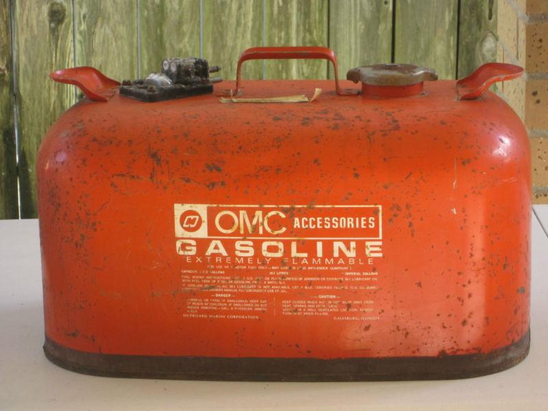 6 gallon outboard motor metal steel gas fuel portable tank omc johnson evinrude