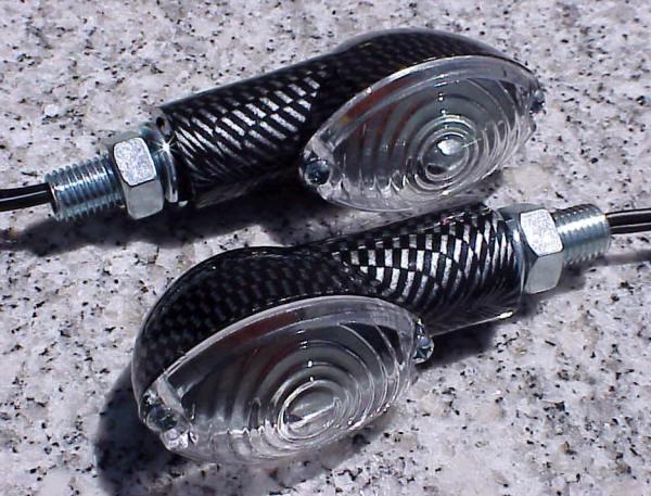 Carbon/clear cateye turn signals for honda kawasaki suzuki yamaha