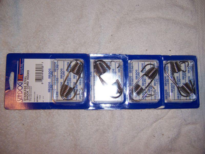 Shock cord stainless hook and crimp seadog 6570801 4 x 2 packs 8 hooks total