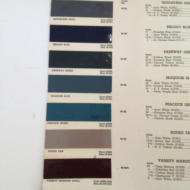 Purchase 1948 StudebakerSherwin Williams Paint Color Chip ChartCarMixing Guide in Franklin