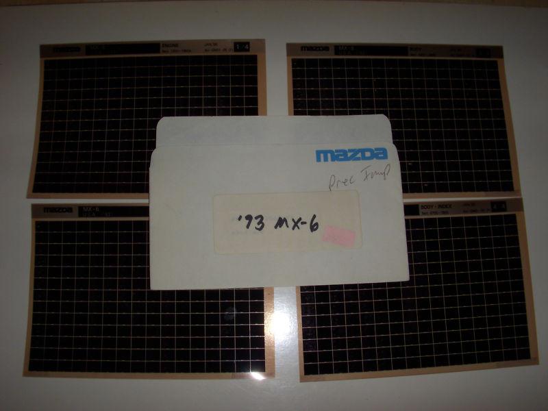 Mazda mx-6 parts diagram manual microfiche 1993 