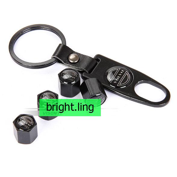 Black Volvo Wrench car key chain ring/Tyre Tire Theft Wheel Valve Stems Caps, US $5.69, image 2